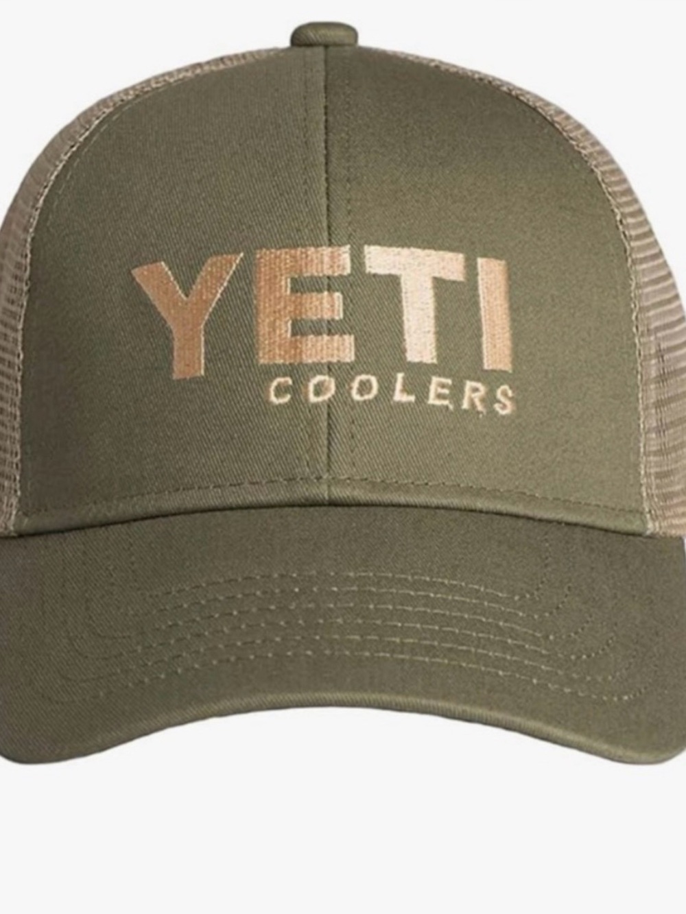 Yeti Olive and Khaki Logo Trucker Hat